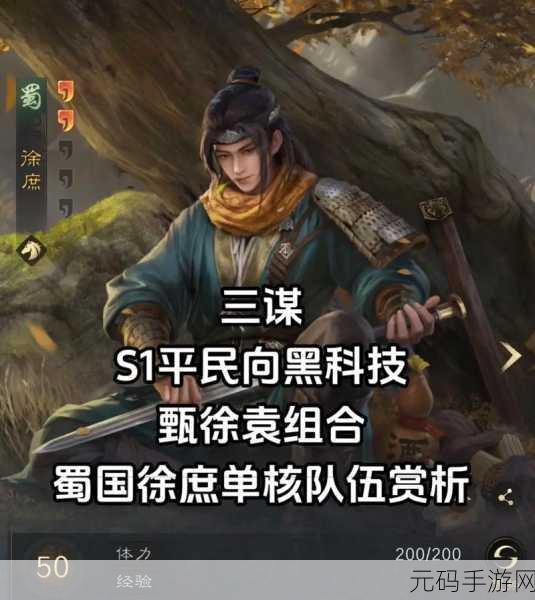 三国志战略版，徐庶智谋闪耀战场，解锁顶级阵容搭配新篇章