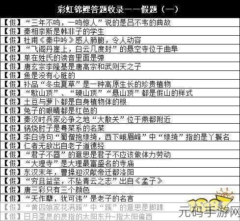 天涯明月刀手游趣味问答挑战,是非答题答案揭秘