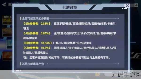 凹凸世界卡池深度解析,揭秘出货率巅峰的卡池选择秘籍