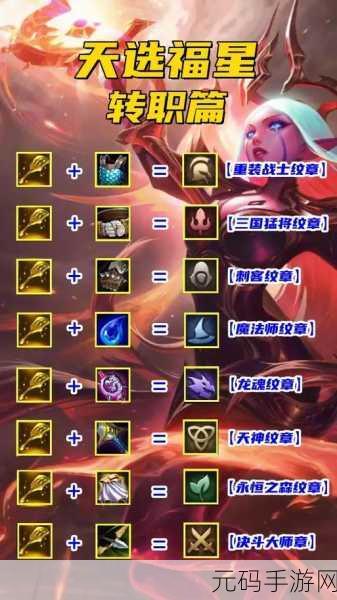 金铲铲之战S6赛季，转职纹章合成配方全揭秘