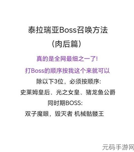 泰拉瑞亚探险揭秘，如何召唤强大的肉墙BOSS