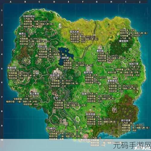 堡垒之夜手游全地图资源分布大揭秘