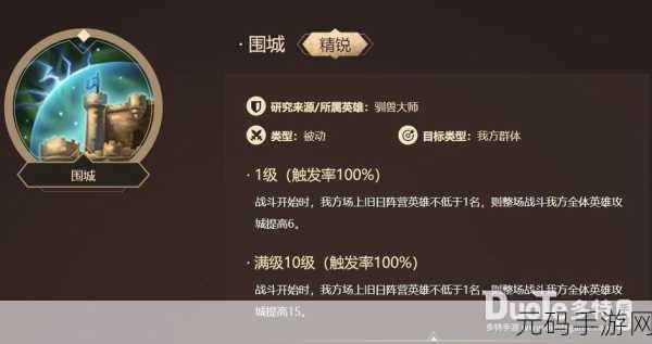 洪荒文明,围城技能深度解析与强度全评估