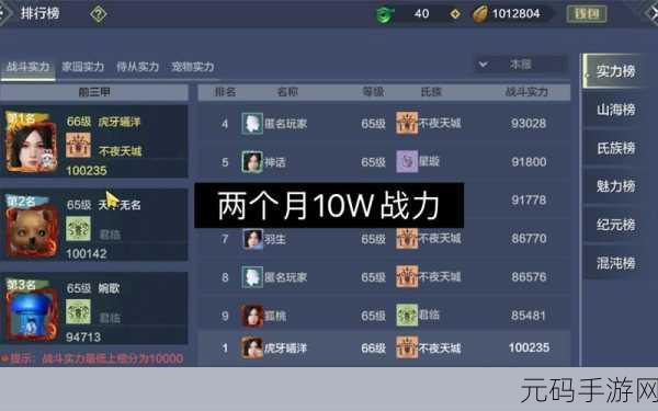 妄想山海千年战力等级大揭秘