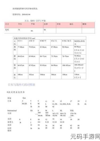 欧美尺码日本尺码专线：欧美尺码与日本尺码的完美对接指南