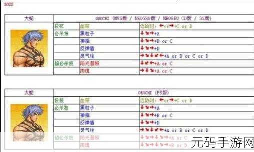 拳皇 97 大蛇神秘出场台词大揭秘及手游攻略