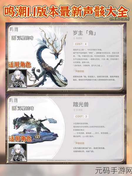 鸣潮世界新纪元,深度剖析声骸养成系统实战策略,抢先体验测试服精髓