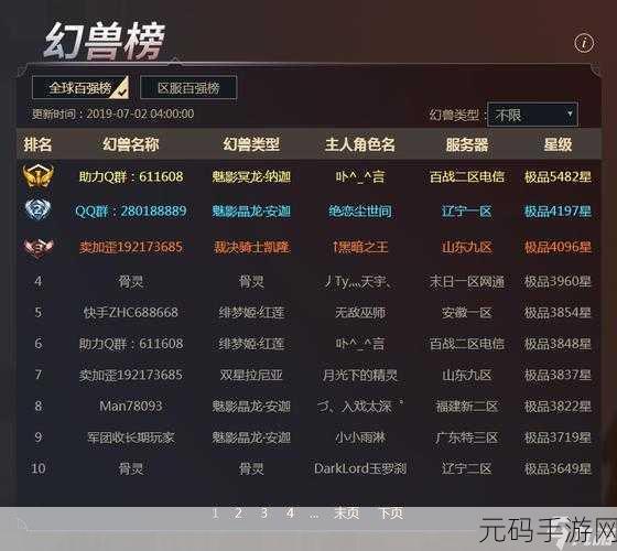 魔域手游,主属性幻化高星副宠的深度解析与技巧指南