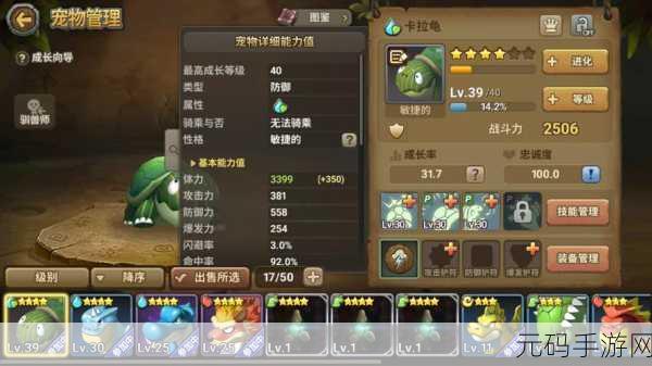 石器时代M乌龟系宠物加点全攻略,打造最强守护神