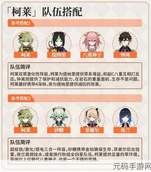 原神柯莱武器选择全攻略,解锁最佳装备搭配与深度解析