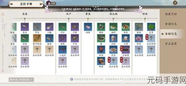 天涯明月刀手游必备，全食谱配方详尽攻略