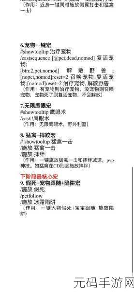 魔兽世界wlk生存猎人输出循环宏:魔兽世界WLK生存猎人输出循环宏技巧全解析