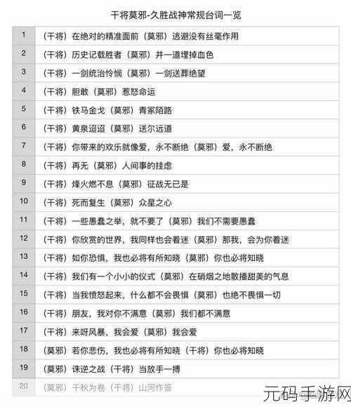 王者荣耀高渐离天秀音浪语音台词全解析