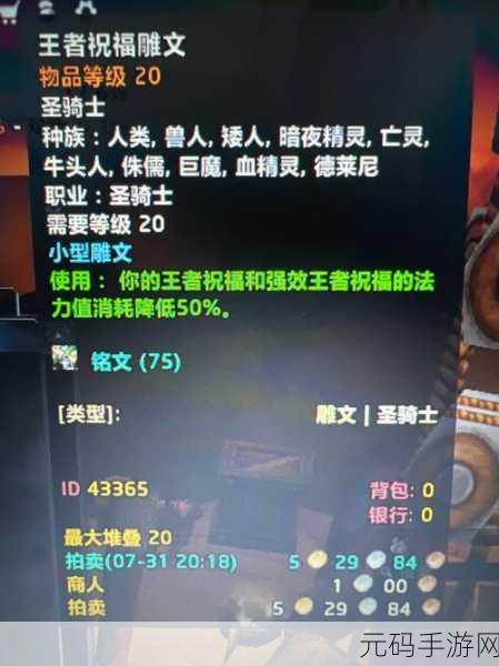 惩戒骑士小型雕文选择：1. 惩戒骑士的小型雕文与战斗策略解析