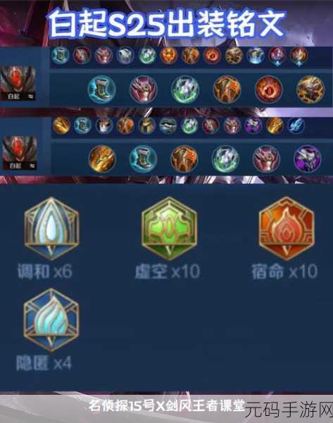 王者荣耀 S20 白起出装铭文超强攻略指南