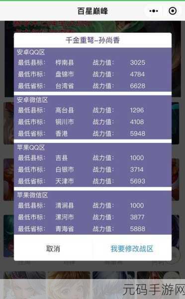 王者荣耀猴子战力最低市区大揭秘