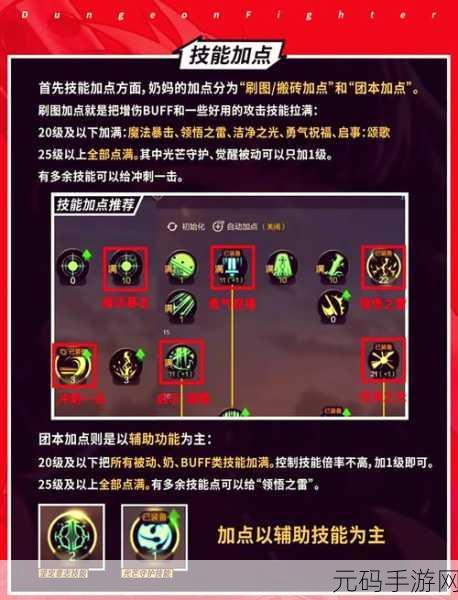 DNF 手游,魔道学者加点秘籍——刷图高效且消耗低