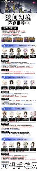 阴阳师狭间幻境顶配阵容全攻略