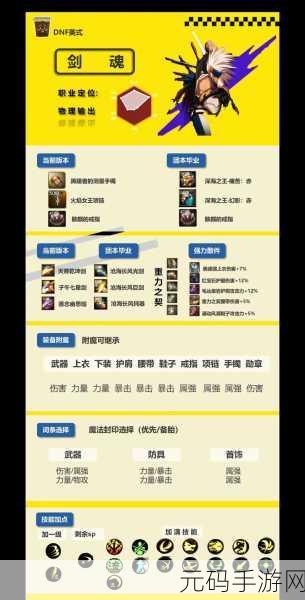 DNF110 剑魂顶级装备全攻略