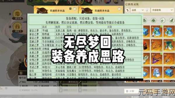无尽梦回，打造最强召唤队的装备秘籍