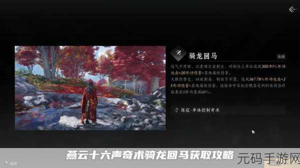 燕云十六声，骑龙回马秘籍大揭秘