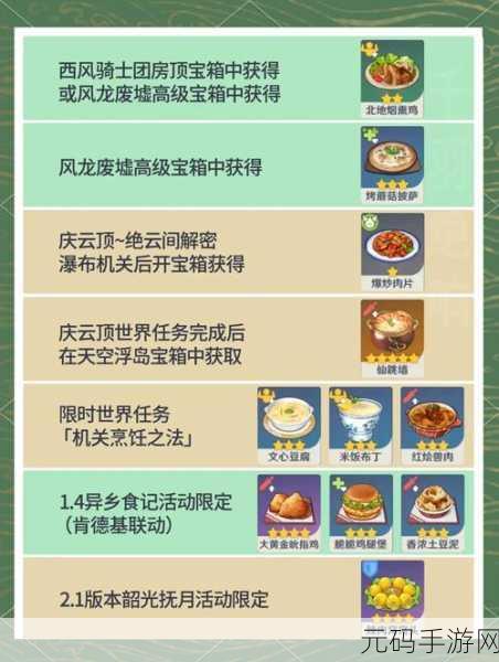 原神，干炒鱼河食谱配方及性价比全解析