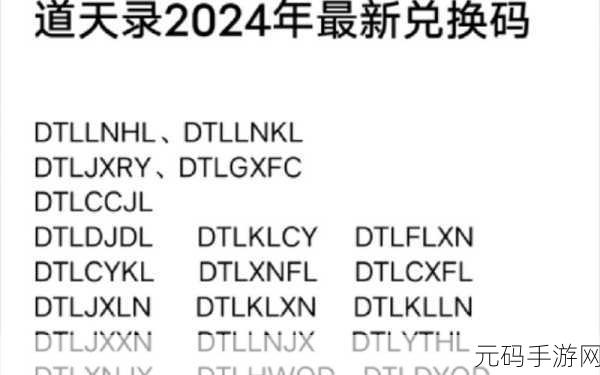 道天录兑换码 2024 全攻略，畅玩游戏的神秘钥匙