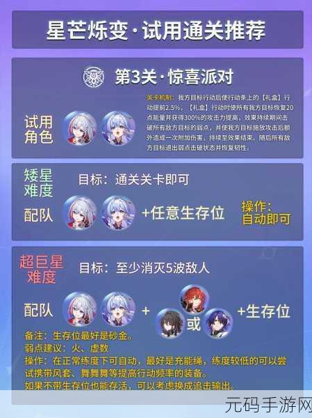 崩坏星穹铁道无尽行动关卡通关秘籍